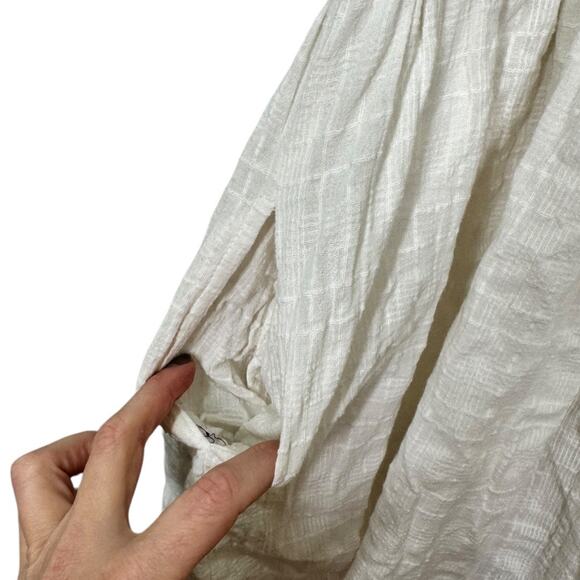 Free People Sundrenched Mini Dress Medium White Beach Boho Casual Gauzy Tie - Picture 7 of 11